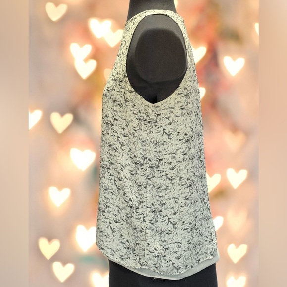 Dalia Ivory/Black Print Sleeveless Layered Tank Size XS - Picture 2 of 6